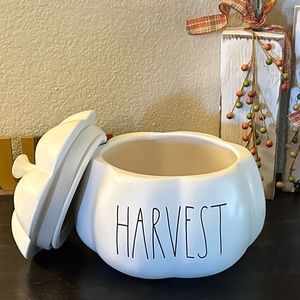 New Large Pumpkin Shaped Ceramic Rae Dunn “Harvest” Soup Tureen